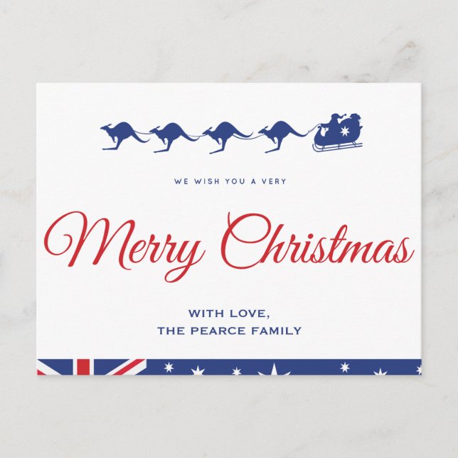 Cartão Postal cartões-postais de natal australianos Canguru Auss (Frente)
