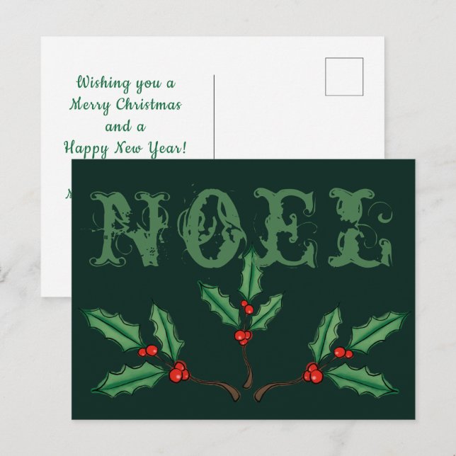 Cartão Postal Cartões-postais de Natal Custom Noel personalizado (Frente/Verso)