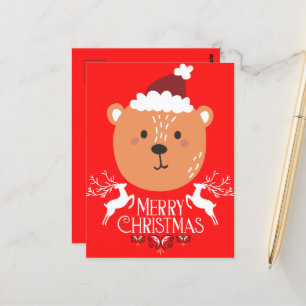 Cartão Postal Cartões-postais de Natal Engraçados com o Urso Cas