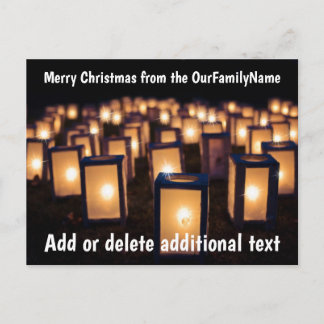 Cartão Postal Cartões-postais de Natal Velas Lanternas Personali