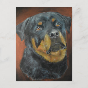 Cartão Postal Cartões-postais de pintura Rottweiler