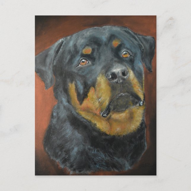 Cartão Postal Cartões-postais de pintura Rottweiler (Frente)