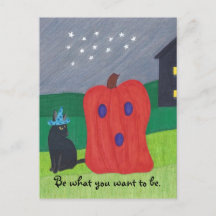 Cartões-postais do Dia das Bruxas da Pumpkin Ghost