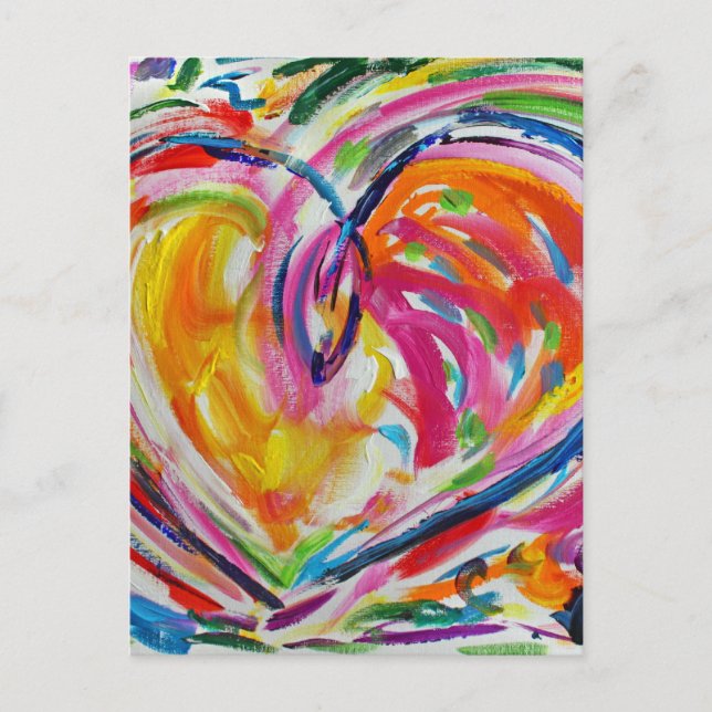 Cartão Postal Cartões-postais personalizados do coração da alegr (Frente)