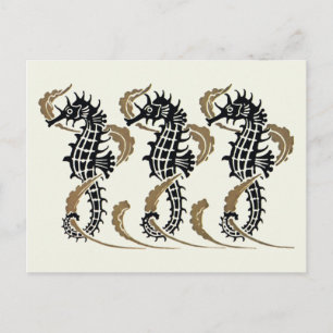 Cartão Postal Cartões-postais Verneuil Art Nouveau Seahorse