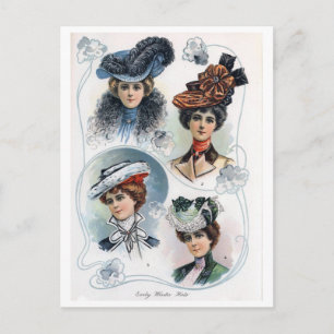 Cartão Postal Cartões-postais Vintage Ladies in Hats