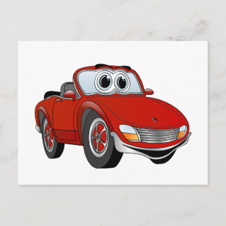 Cartão Postal Cartografia Convertível do Red Sports Car
