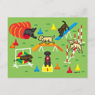 Cartão Postal Cartografia de Agilidade do Retriever Black Labrad