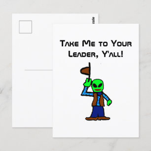 Cartão Postal Cartografia de Alienígena do Cowboy engraçado com 