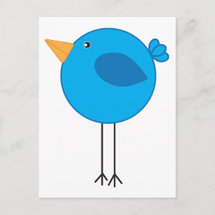 Cartão Postal Cartografia de aves azuis de pernas longas