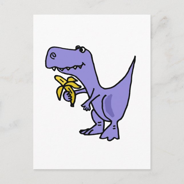 Cartão Postal Cartografia de Banana Comendo Dinossauro XX-T-Rex (Frente)