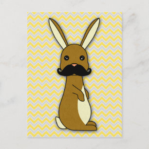 Cartão Postal Cartografia de Bunny, um bigode bonito