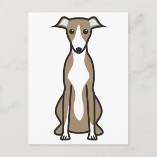 Cartão Postal Cartografia de Cachorro de Whippet