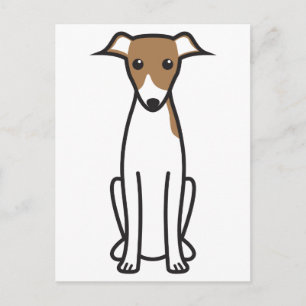 Cartão Postal Cartografia de Cão Greyhound Italiano