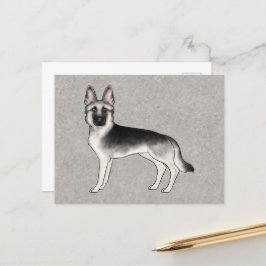 Cartão Postal Cartografia de German shepherd Sable Silver GSD Ci
