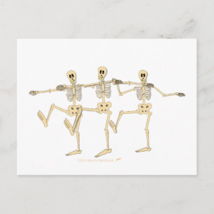 Cartão Postal Cartografia de Halloween, Skeletons Dançantes Eng