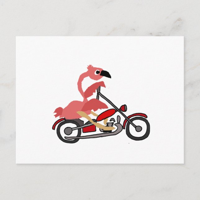 Cartão Postal Cartografia de motocicleta Flamingo, legal, rosa (Frente)