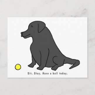 Cartão Postal Cartografia De Pet Engraçada No Black Lab