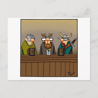 Cartão Postal Cartografia do Bebendo Engraçado Viking