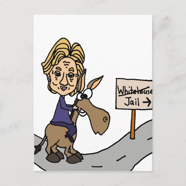 Cartão Postal Cartografia Política Anti-Hillary Engraçada (Frente)
