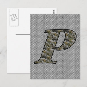 Cartão Postal Cartonagem Floral Monogramas P Hydrangea