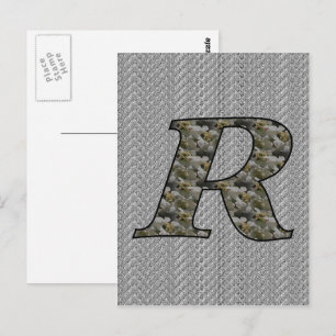 Cartão Postal Cartonagem Floral Monogramas R Hydrangea