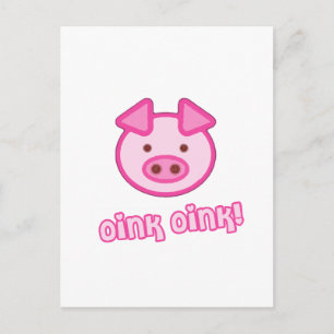 Cartão Postal Cartoon Baby Pig