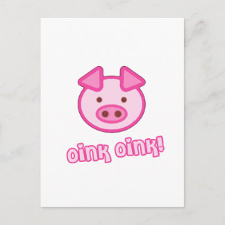 Cartão Postal Cartoon Baby Pig