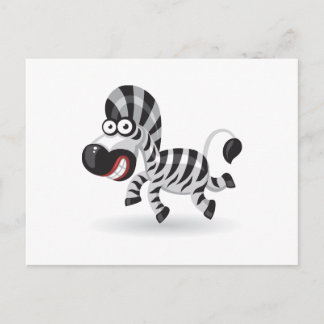 Cartão Postal Cartoon baby Zebra