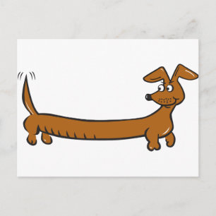 Cartão Postal Cartoon Bonito Dacjshund