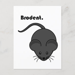 Cartão Postal Cartoon Brodent Bro, Rato de Cinza Engraçado ou Ar