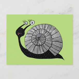 Cartão Postal Cartoon Cartoon Cartoon Caracter com Olhos Espirai