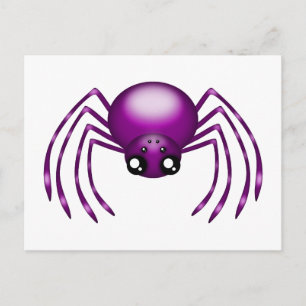 Cartão Postal Cartoon Cartoon Purple Spider Postcard