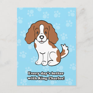 Cartão Postal Cartoon Cavalier King Charles Postcard