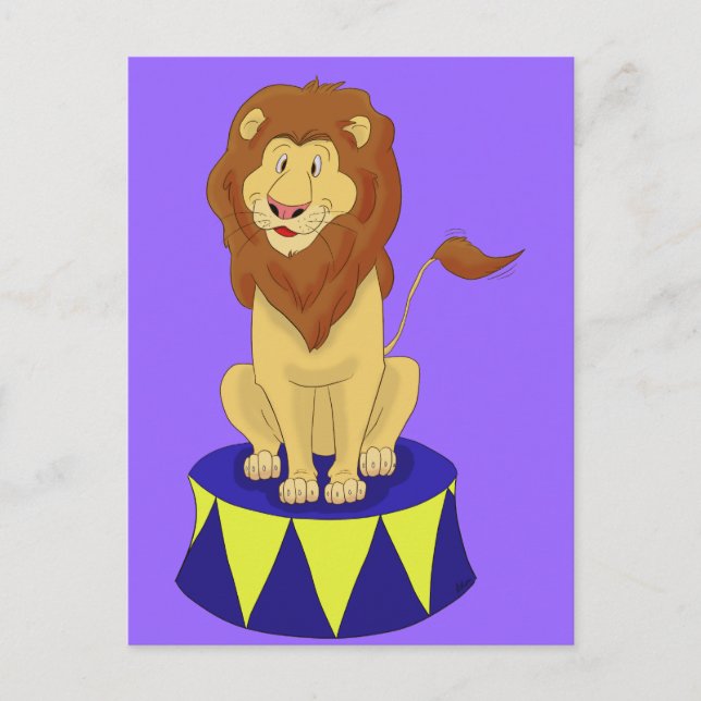 Cartão Postal Cartoon Circus Lion Postcard (Frente)