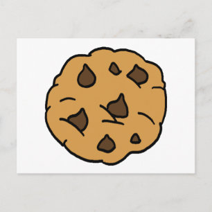 Cartão Postal Cartoon Clipart HUGE Chocolate Chip Cookie Dessert