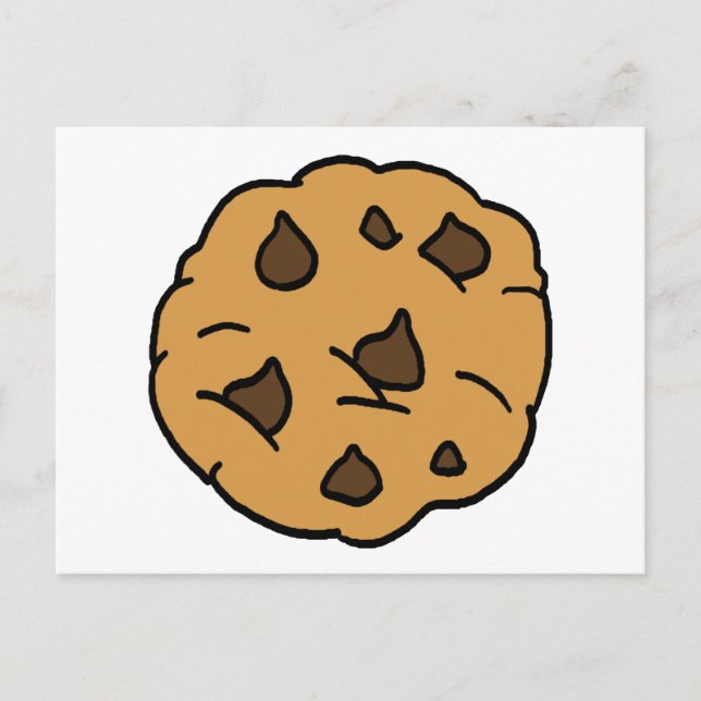 Cartão Postal Cartoon Clipart HUGE Chocolate Chip Cookie Dessert (Frente)