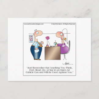 Cartão Postal Cartoon CUBICLE LOVE Cartão-postal de April McCall