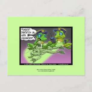 Cartão Postal Cartoon da Polícia de Homicídios de Rãs em Postais