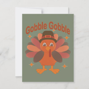 Cartão Postal Cartoon de Ação de Graças da Turquia - "Gobble Gob