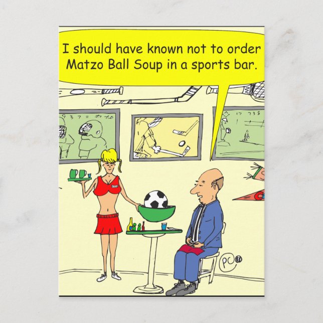 Cartão Postal Cartoon de bar para esportes de matzo 307 (Frente)