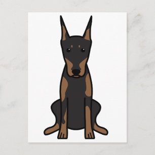 Cartão Postal Cartoon de Cachorro Doberman Pinscher