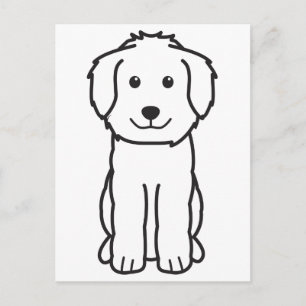 Cartão Postal Cartoon de Cachorro Goldendoodle