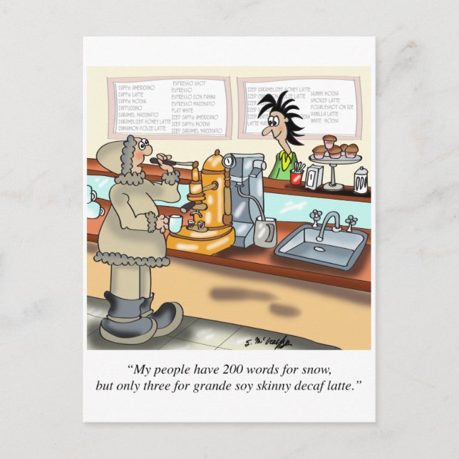 Cartão Postal Cartoon de café 9391 (Frente)