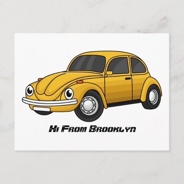 Cartão Postal Cartoon de carro clássico (Frente)