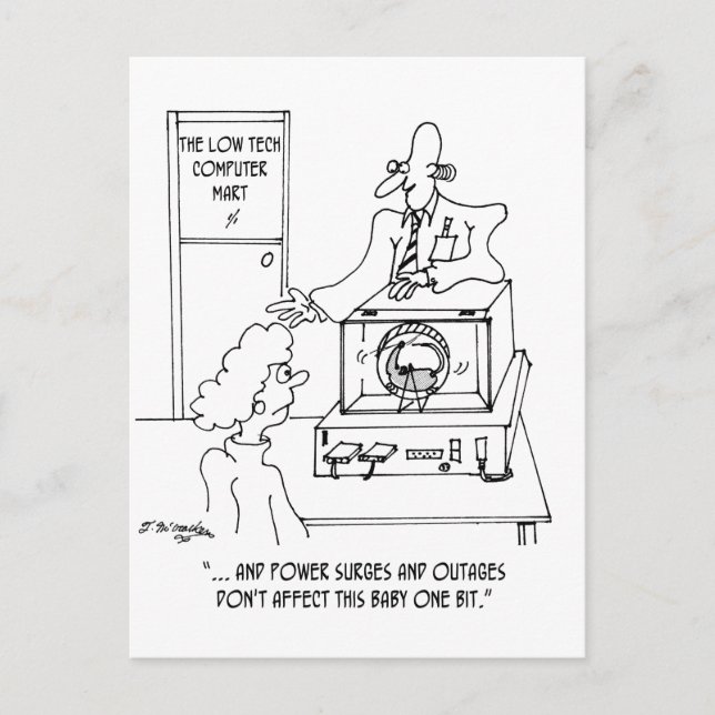 Cartão Postal Cartoon de computador 3270 (Frente)