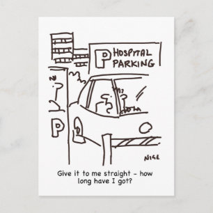 Cartão Postal Cartoon de Estacionamento de Hospital