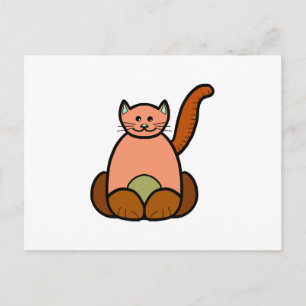 Cartão Postal Cartoon de gato marrom