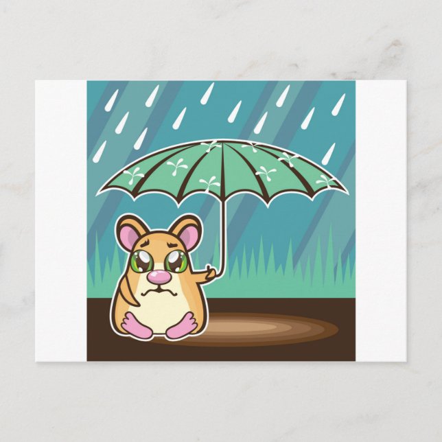 Cartão Postal Cartoon de Hamster sem-teto (Frente)