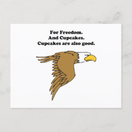 Cartão Postal Cartoon de Liberdade e Cupcakes da águia-calada am
